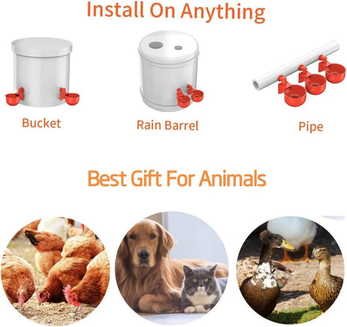 YaraHrbrJoyz 8pcs Set, Professional Chicken Waterer Cups, Large Chicken Water Feeder, Automatic Chicken Water