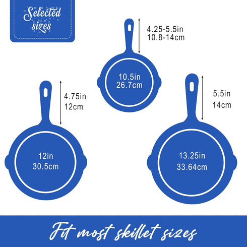 Joyhalo Cast Iron Skillet Handle Cover, 6 Pack, Heat Resistant Silicone Pot Handle Sleeve Covers, Navy