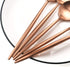 Copper Gold Flatware, Royal 5 Pieces Luxury Matte Finish 18/10 Stainless Steel Tableware Set for 1