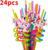 24 Reusable Unicorn Drinking Plastic Straws + 6 Temporary Tattoos for Girls, Birthday Party Supplies