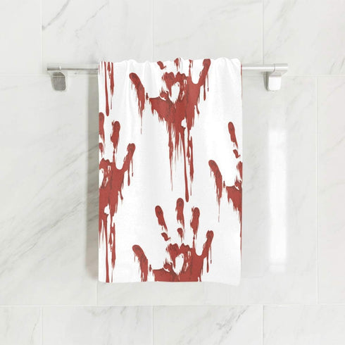 senya Halloween Scary Bloody Zombie Hand Towel, Ultra Soft Luxury Bathroom Towels (30"x15")