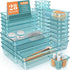 WOWBOX 28 PCS Clear Plastic Drawer Organizer Set, 4 Sizes for Makeup, Jewelry, Gadgets, Office Storage