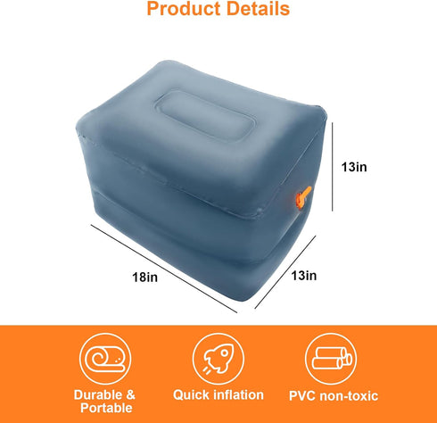 Miruchertter Inflatable Foot Rest Inflatable Travel Foot Rest Pillow Car Seat Footrest for Long Trips Inflatable Stool