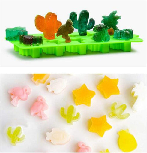 KRLIFCSL Candy Molds Ice Cube Trays - Silicone Molds for Making Ice, Jelly, Chocolate, Soap (Pack of 4, Multicolor)