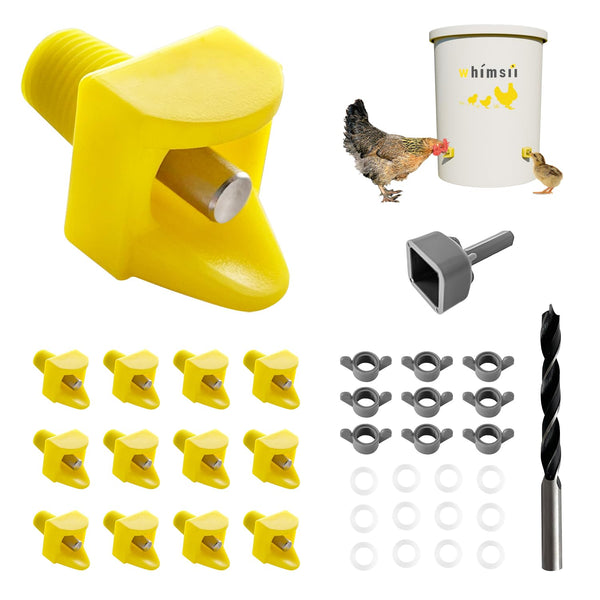 Chicken Waterer Nipples, Horizontal Side Mount, Anti-Leak Automatic Water System for Poultry,