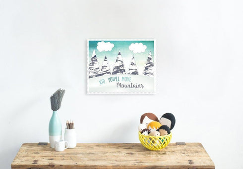 Kid, You'll Move Mountains 16x20 Inch Print, Inspirational Dr. Seuss Motivational Poster, Rustic Wall Art Decor
