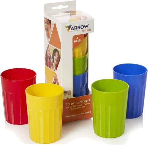 Arrow Home Products 10 oz Tumblers, Assorted, 4 Pack