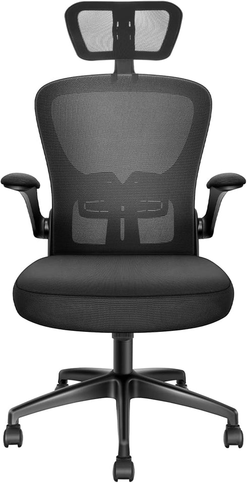 BESPORTBLE Adjustable Office Chair Headrest Attachment, Black Mesh Nylon Frame Universal Head Support Cushion