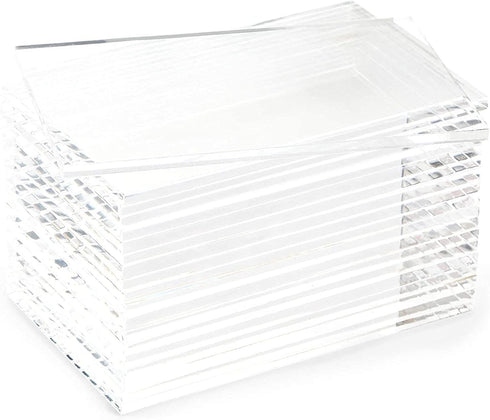 Bright Creations 20-Pack Clear Acrylic Place Cards for Seating, Wedding Guest Names, Table Settings, 3.5 × 2 in