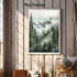 Landscape Watercolor Picture, Misty Forest Poster Mountain Forest Painting Foggy Forest Print Canvas Wall Art 16x24inch
