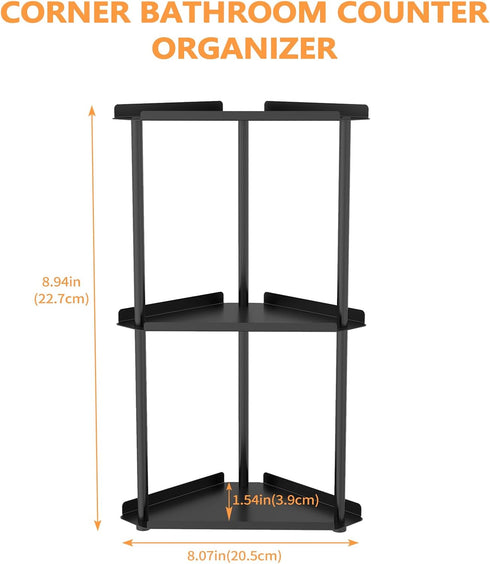 3 Counter Countertop FLE Tier Corner Bathroom Organizer, Corner Shelf,Makeup Organizer and Storage for Bathroom
