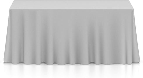 Lann's Linens - 90" x 132" Premium Tablecloth for Wedding/Banquet/Restaurant, Rectangular Polyester Fabric - Silver