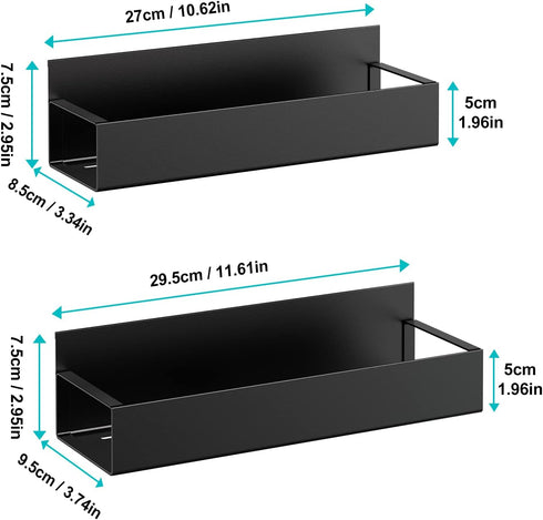 2 Pack Vetacsion Moveable Fridge Magnetic Spice Racks,Metal Black