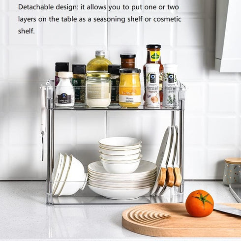 Chris.W Slim Storage Cart, 3 Tier with Wheels, Clear Bathroom Organizer for Kitchen, Laundry, Office, 5.2" W