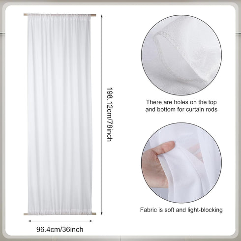 Buryeah 2 Pcs 36 x 78 Inches White Sheer Sidelight Curtain Sidelight French Door Sheer Curtains Side Light Sheer Front Door Curtain for Entry Door Front Door Foyer