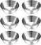 BILLIOTEAM 6 Pcs Round Stainless Steel Sauce Dishes, Mini Appetizer Plates, Sushi Dipping Bowls (3.15 x 1.18 Inch)