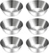BILLIOTEAM 6 Pcs Round Stainless Steel Sauce Dishes, Mini Appetizer Plates, Sushi Dipping Bowls (3.15 x 1.18 Inch)
