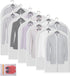 Clear Garment Bags, Set of 12 Plastic Clothes Covers for Dust Protection, Hanging Clothes Bags with Zipper
