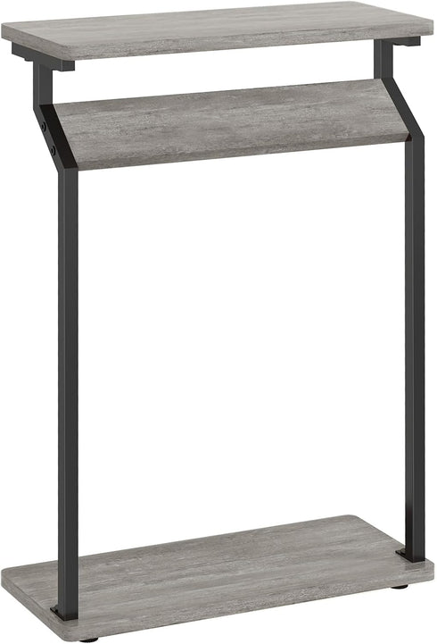Livofloral Narrow End Tables for Small Spaces, Skinny Grey Side Table Living Room, Small Narrow Side Table for Couch