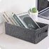 Small Basket Shallow Storage Baskets Felt Storage Basket Bin Long Narrow Basket for Towels Dog Cat Toys Office Supplies Dippers Baby Toys Storage Basket Light Gray by KWLET