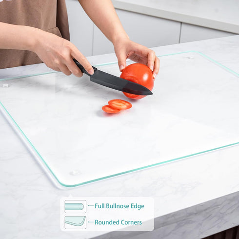 Tempered Glass Cutting Board 12x16 - Durable, Shatterproof, Heat-Resistant, Scratch-Proof, Dishwasher Safe
