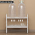 2Pack Countertop Expandable Cabinet Shelf Organizers, Stackable Metal Shelves Extender for Kitchen Storage, Adjustable