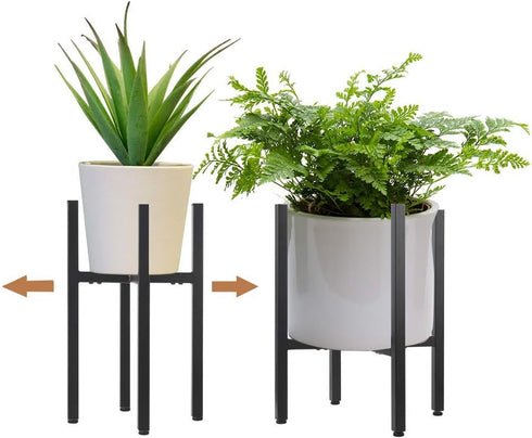 YueTong 2 Pack Metal Plant Stand Indoor with Adjustable Width Fits 8