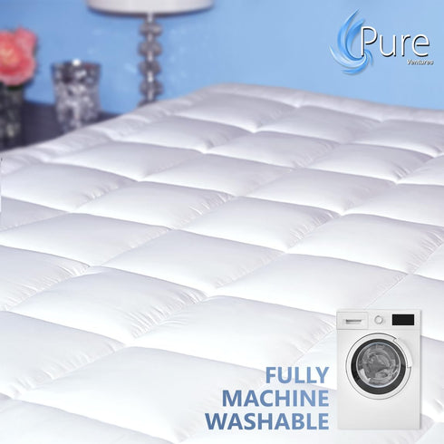 Queen Mattress Topper and Pad Cover, Extra Thick Luxury Down Alternative Cooling Bed Topper, 18 Inch Deep Pocket