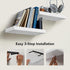15 7 Inch Set 2 AMADA HOMEFURNISHING Floating Shelves Wall Mounted, x Wall Shelves for Bathroom, Bedroom, Living Room