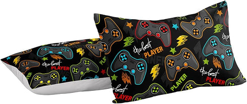 Set (Comforter-Game25, Gaming Comforter for Boys Teen,Game Contoller Bedding for Boys Kids,Down Alternative Comforter
