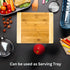 Premium Natural Two Tone Bamboo Cutting Board, 13.5" x 11.5", Thick Sturdy Reversible Serving Tray