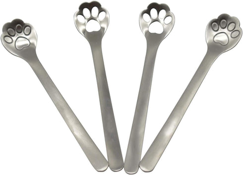 Maydahui 6PCS Cat Paw Spoon, 5.8 Inch Hollow Out Coffee Spoons, 18/10 Stainless Steel for Dessert, Ice Cream
