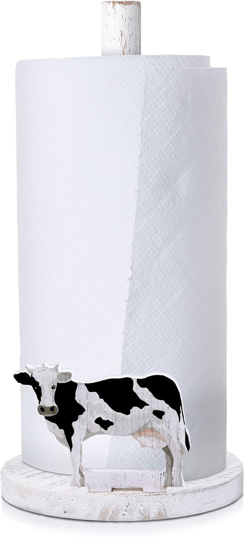 Cow Paper Towel Holder Wooden Farmhouse Paper Towel Holder Countertop Cow Kitchen