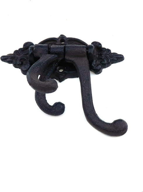 MY MIRONEY Cast Iron Swivel Wall Hook - 3-in-1 Vintage Coat Hook, Heavy Duty Triple Swivel Hook Pack of 3