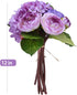 Felice Arts 12" Purple Hydrangea Silk Flowers Bouquet - Artificial Peonies for Wedding, Home Centerpieces