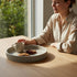12in 100% Decorative Tray for Coffee Table Tray Decor, Gray Solid Concrete Decorative Round Tray for Kitchen, Living
