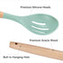 Kitchen Utensils Set, 5 Pcs Non-Stick Silicone Cooking Utensils with Wooden Handle, Heat Resistant Gadgets (Light Green)