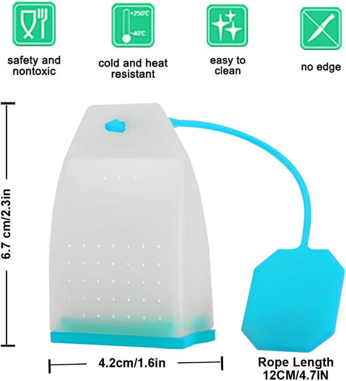 Reusable Silicone Tea Infuser 6 Pack, Tea Bags Strainer Filter Steeper Diffuser Holder with Spoon for Loose Leaf Tea