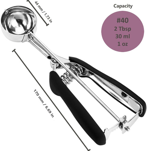Ice Cream Scoop, 18/8 Stainless Steel Cookie Scoop, 2 Tbsp Cookie Dough Scooper with Trigger Release