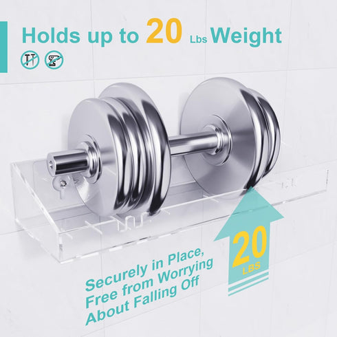 Adhesive Shower Caddy, 5 Pack Acrylic Shower Shelves Bath Organizers, No Drilling Shelves for Bathroom Storage & Decor