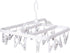 Foldable Clip Hangers with 26 Drying Clips, Plastic Laundry Clip and Drip Drying Hanger for Socks, Bras, White