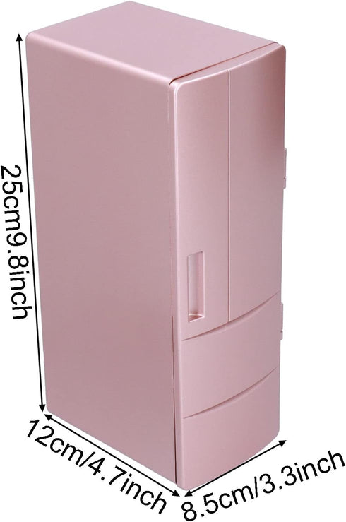 Small Cold Warm Fridge, Mini USB Portable Car Refrigerator for Bedroom Office, Electric Cooler & Warmer