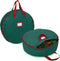 Primode 2 Pack Christmas Wreath Storage Bag 24", Artificial Wreath Container with Sturdy Handles and Dual Zipper