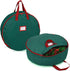 Primode 2 Pack Christmas Wreath Storage Bag 24", Artificial Wreath Container with Sturdy Handles and Dual Zipper