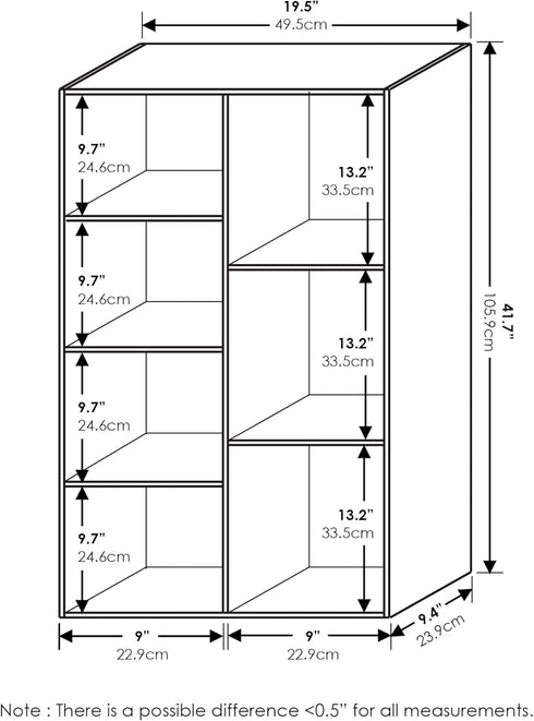 Furinno 7-Cube Reversible Open Shelf - White/Pink, Model 11048WH/PI