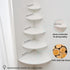 7in) Corner Shelf, White Solid Oak Wood Floating Corner Shelves Wall Mount Round End Floating Speaker Rack Display