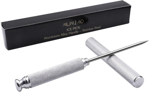 Ice Picks with Aluminium Alloy Handle, Stainless Steel Knife with Safety Cover, Kitchen Tool for Home & Bar