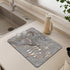 Coffee Dish Drying Mat, Absorbent Non-slip Kitchen Counter Mat (Gray Marble, 16*24)