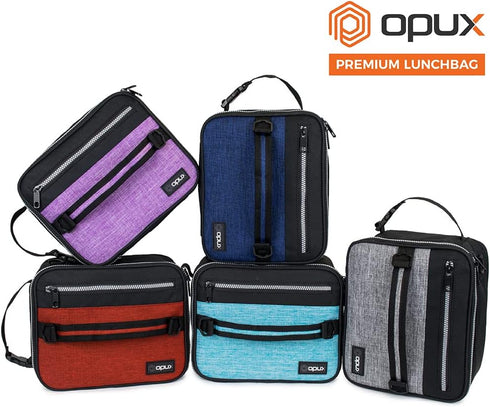 opux Insulated Lunch Box for Men Women Adult, Compact Lunch Bag for Kids, Soft Lunch Cooler Bag in Heather Purple