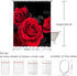 LIVILAN Red Shower Curtain for Bathroom, Black and Red Rose Shower Curtain with Hooks, 72" W x 84" H